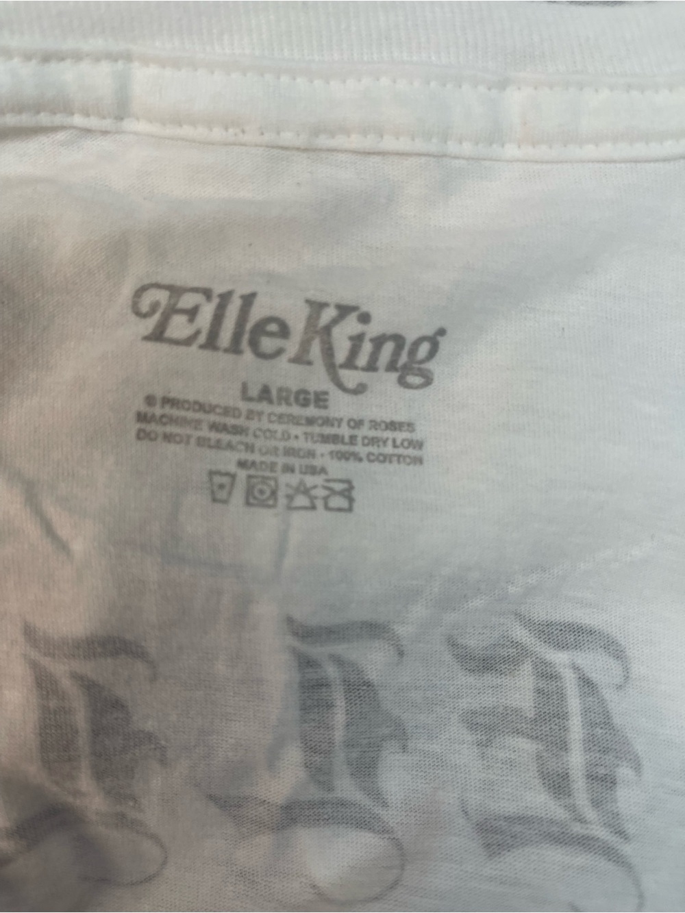 Elle King Tattoo Graphic Concert Tour T-Shirt White - Picture 7 of 7
